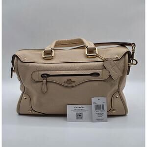 Coach Millie Ivory Pebbled Leather Top Handle Satchel Bag CE633 - Retail $550